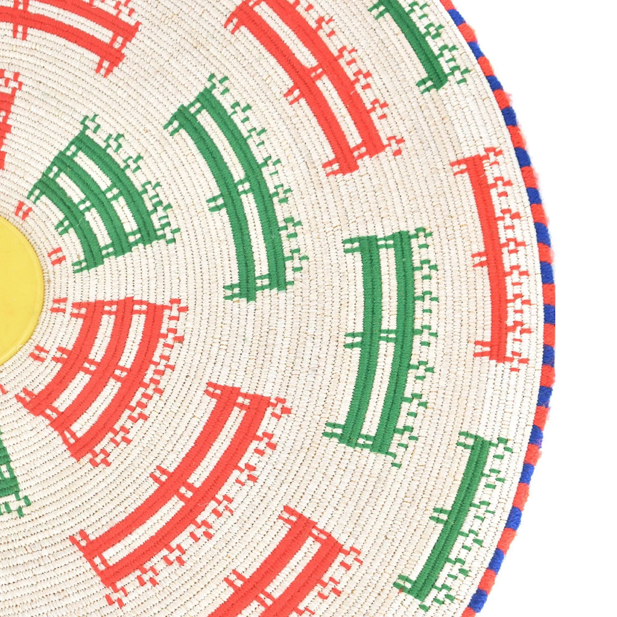 Fulani Flat Basket Mat Burkina Faso 17 Inch