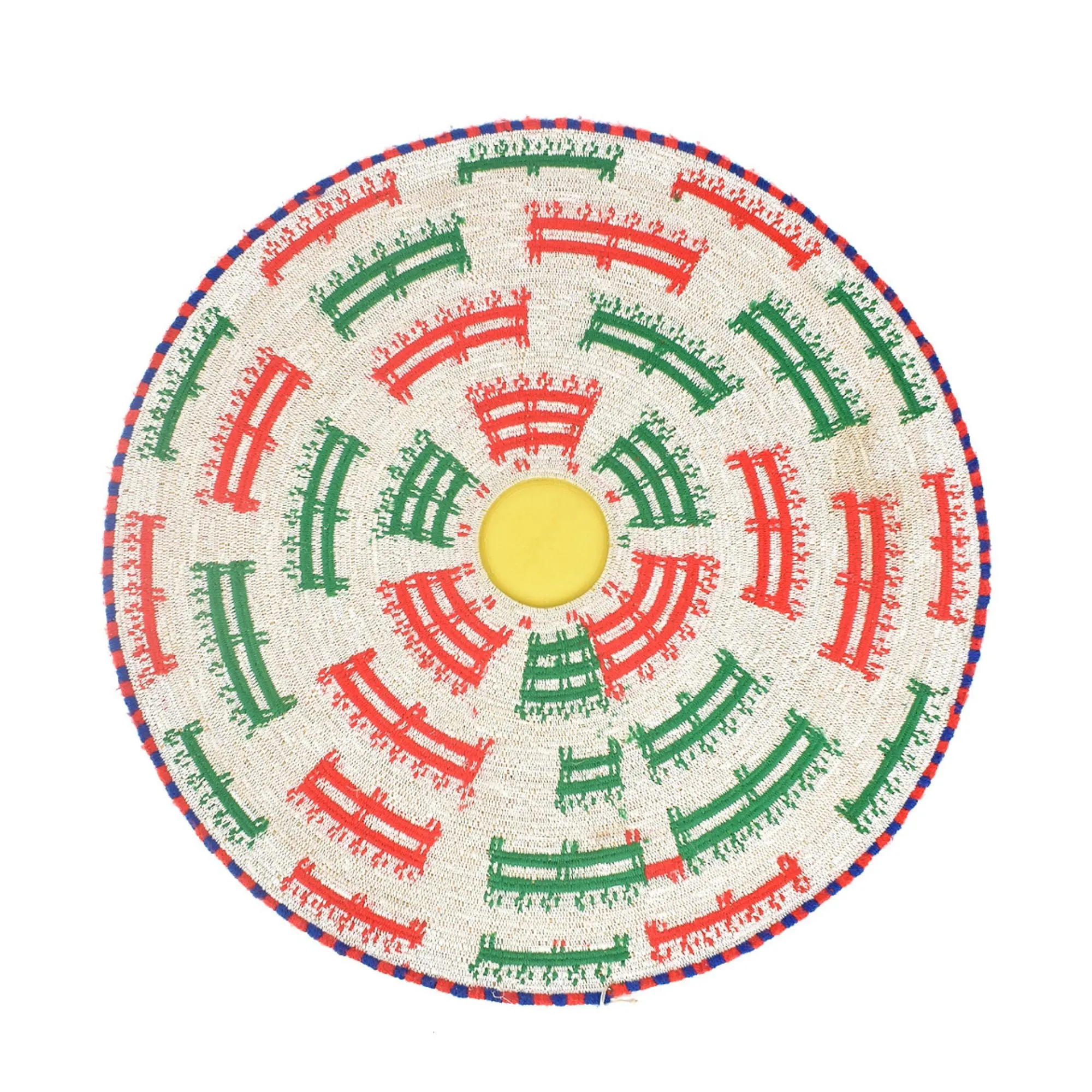 Fulani Flat Basket Mat Burkina Faso 17 Inch