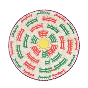 Fulani Flat Basket Mat Burkina Faso 17 Inch
