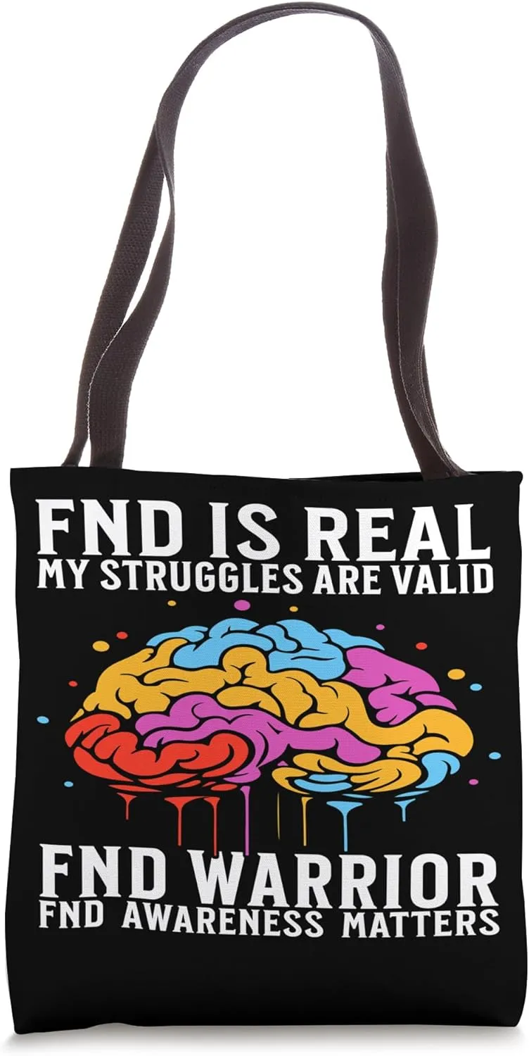 Functional Neurological Disorder Awareness Brain FND Warrior Tote Bag