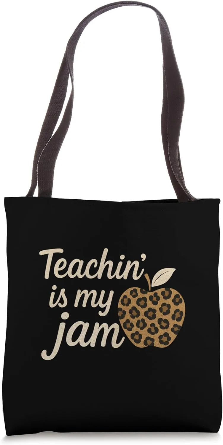 Funny Leopard Teacher Quote for Stylish Educators Tote Bag