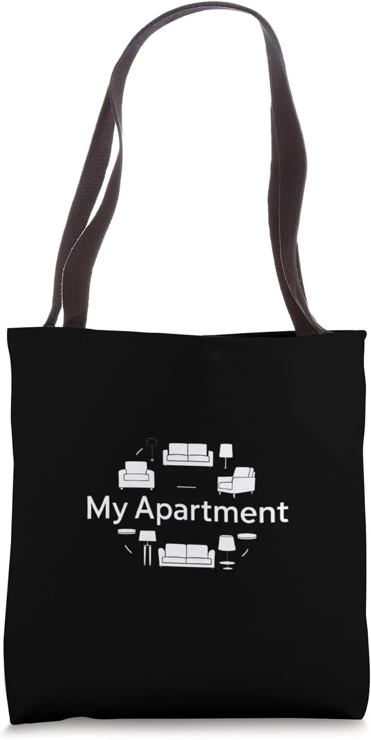 Funny My Apartment Stylish Modern Furniture Tote Bag