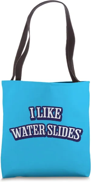 Funny "I Like Water Slides" Vintage Logo by Turbo Volcano Tote Bag
