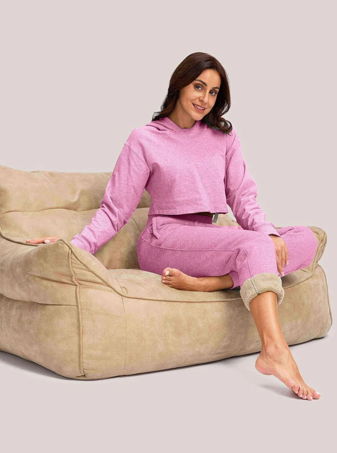 G Gradual Women's Sherpa Fleece Lined Pants with Zipper Pockets Winter Warm Joggers High Waisted Fleece Sweatpants