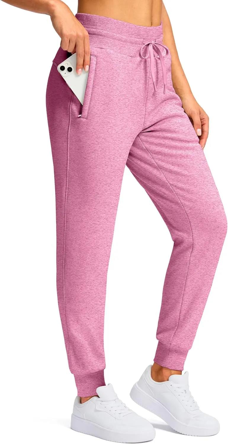 G Gradual Women's Sherpa Fleece Lined Pants with Zipper Pockets Winter Warm Joggers High Waisted Fleece Sweatpants