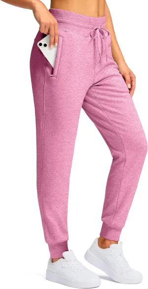 G Gradual Women's Sherpa Fleece Lined Pants with Zipper Pockets Winter Warm Joggers High Waisted Fleece Sweatpants