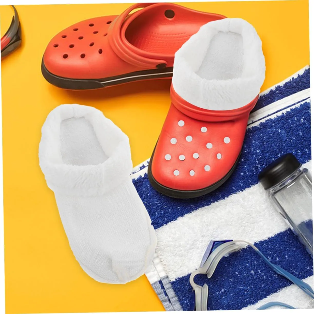 Garneck Warm Wool Shoe Inserts Plush Cotton Cover Liners for Winter Washable Cozy Fluffy Inserts for Slippers Easy Clean Replacement Insoles Size