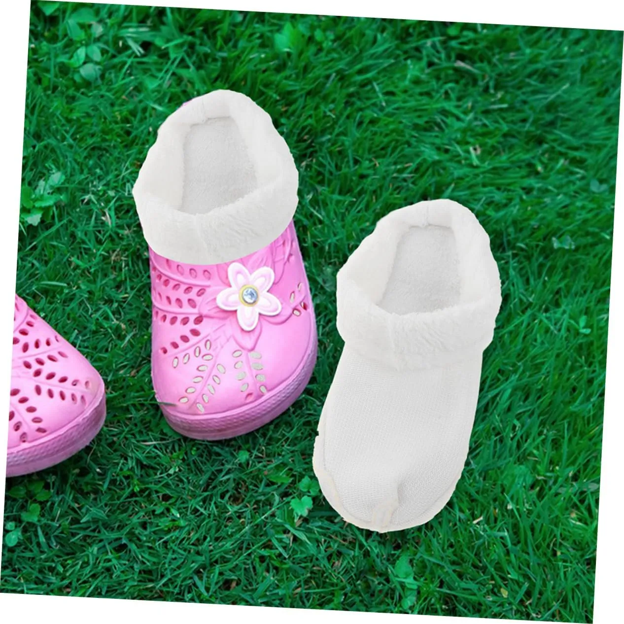 Garneck Warm Wool Shoe Inserts Plush Cotton Cover Liners for Winter Washable Cozy Fluffy Inserts for Slippers Easy Clean Replacement Insoles Size