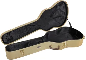 Gearlux Dreadnought Acoustic Guitar Hard Case with Exterior Lock and Key, Interior Accessory Compartment, and Plush Interior Padding - Tweed