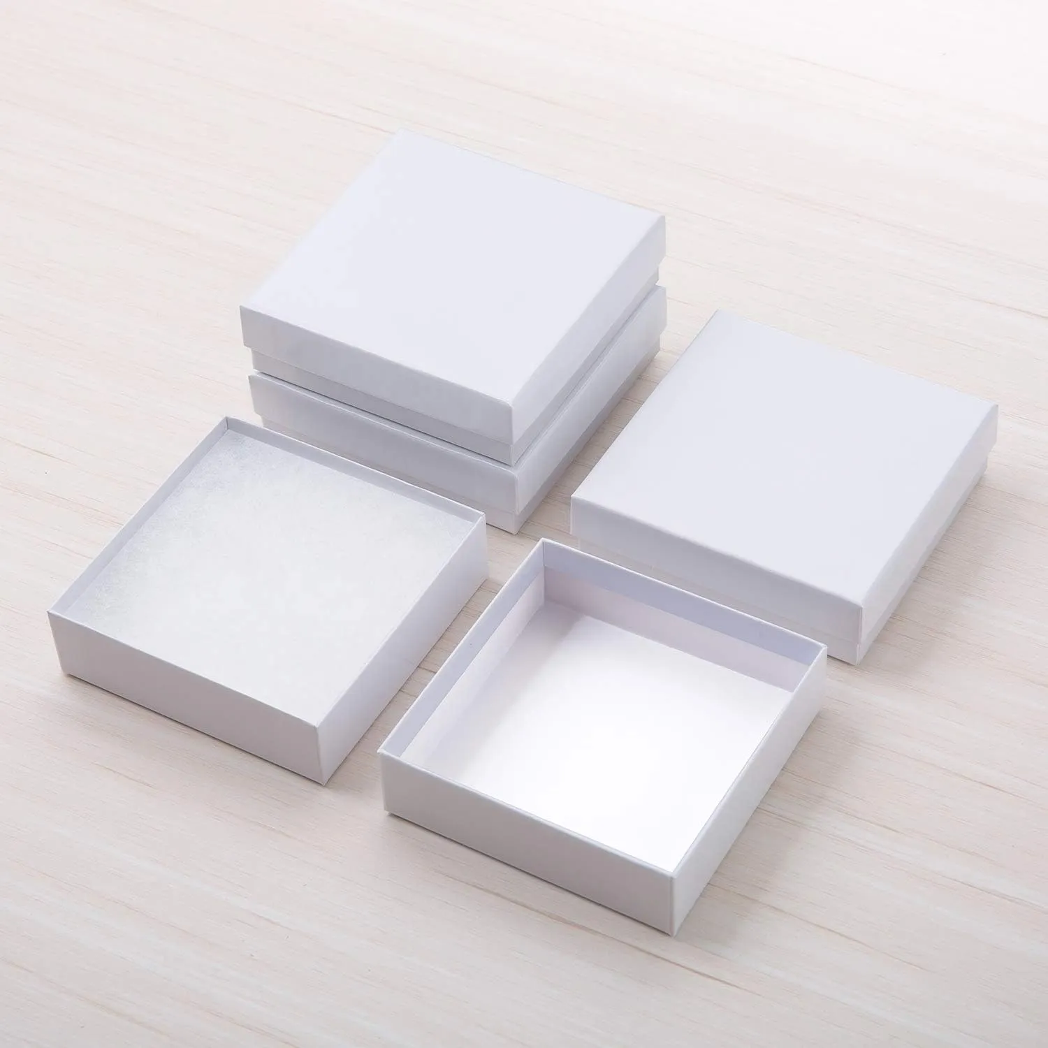 GEFTOL Jewelry Gift Boxes 40 Pack 3.5x3.5x1 Inch Cardboard Jewelry Boxes,Small Gift Boxes for Jewelry Earrings Necklaces Handmade Bangles Bracelets(White)