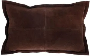 Genuine Lambskin Suede Leather Pillow Cover - Sofa Cushion Case - Decorative Throw Covers for Living Room & Bedroom (22 X 22 '' Pack of 2, Brown)