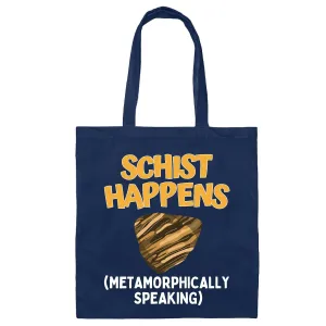 Geology Gift for Funny Rock and Mineral Lovers Travel Beer Can Tote Bag Metamorphic Pun Present Navy Black Multicolor Canvas Tote Bag