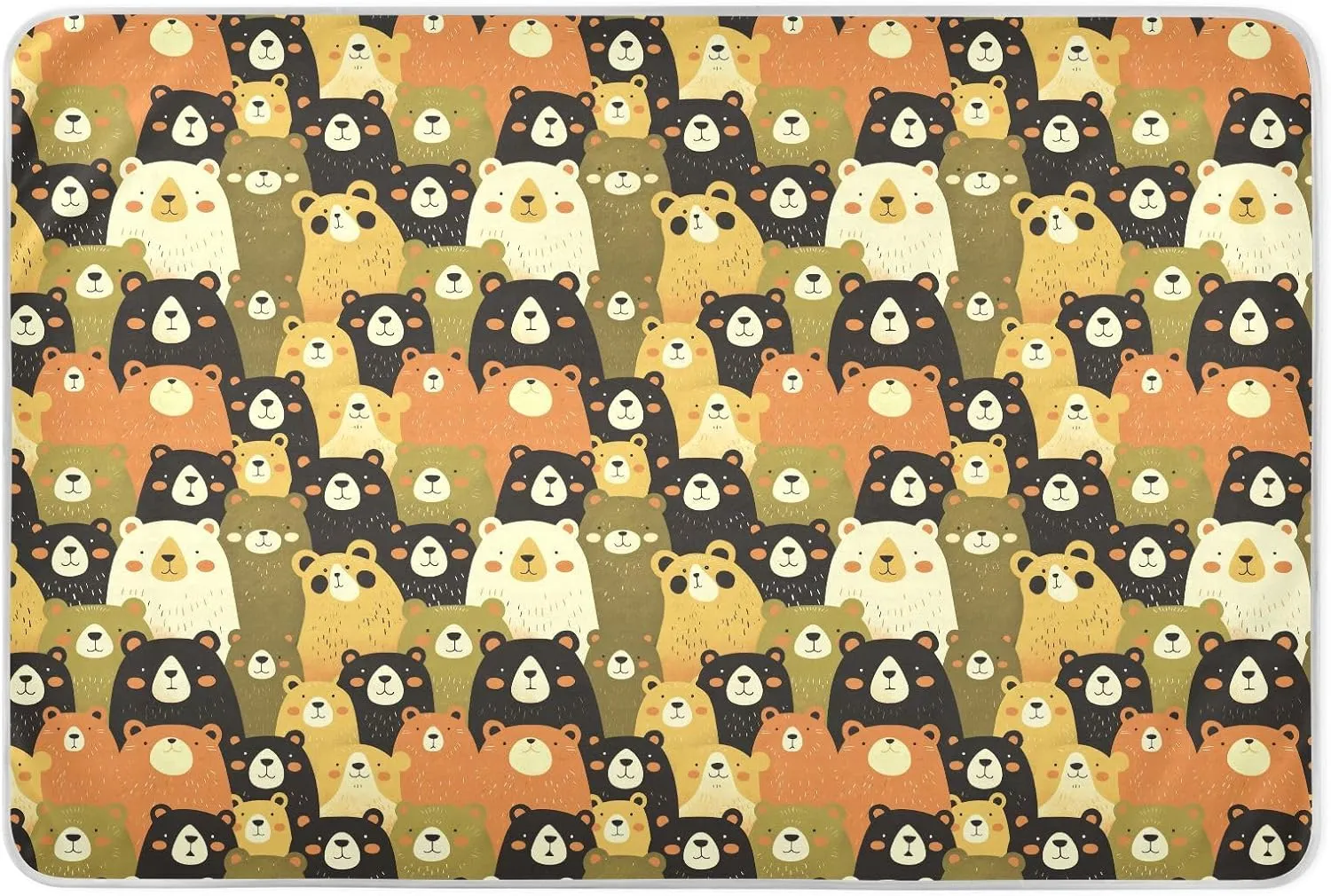 Giant Bear Faces Extra Large Resuable Bed Underpads Highly Absorbent Flat Crib Pads Changing Pad Liner for Children Adults Pets 52" L x 34" W