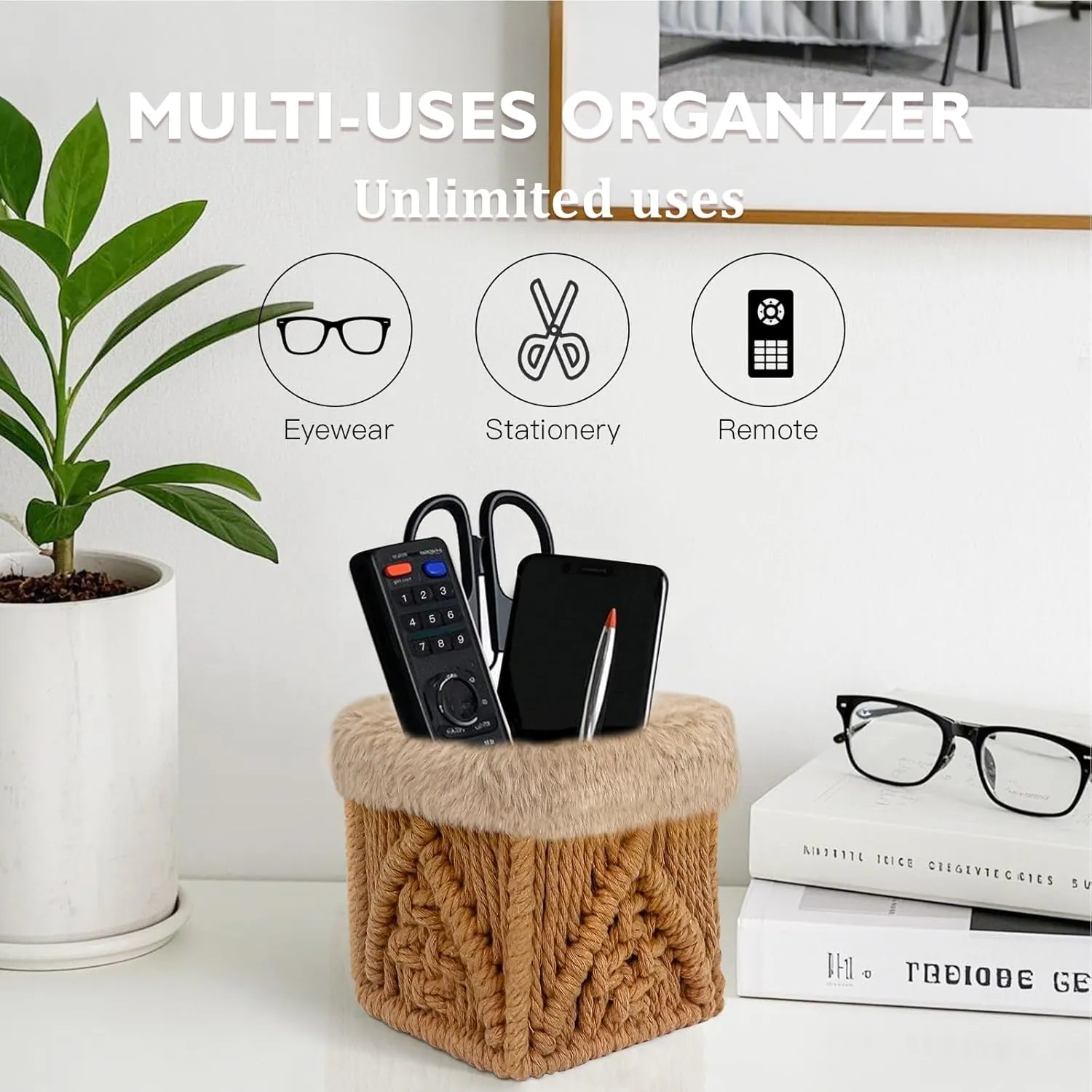 Glasses Holder,Plush Lined Eyeglasses Holder Stand for Nightstand,Anti-scratch Glasses Holder for Desk Organizer