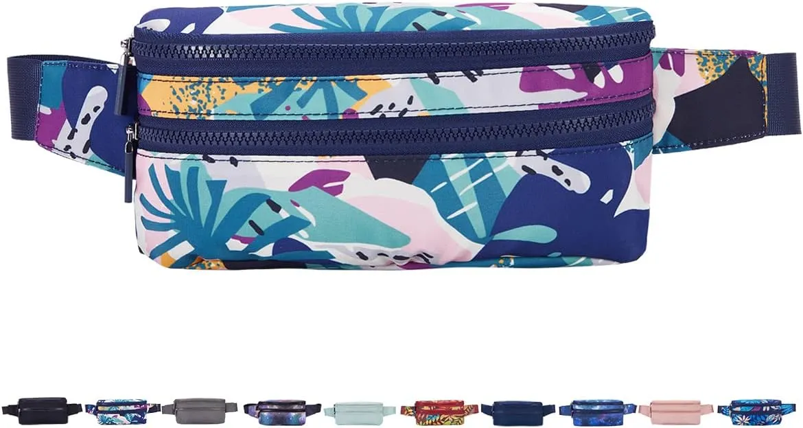 Goothdurs Fanny Pack for Women Men Fashion Waist Bag Waterproof Hip Bum Bag with Adjustable Belt for Running Travel Hiking Cycling Money