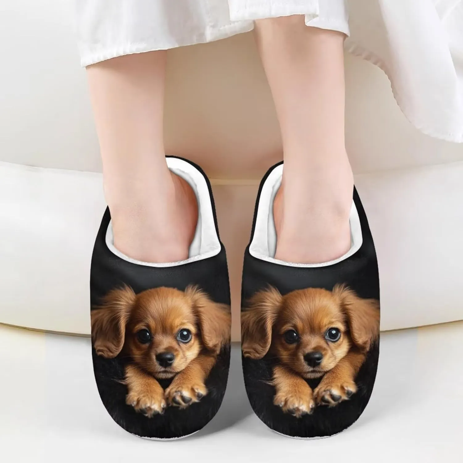 GOSTONG Kids Winter Slippers with Warm Fuzzy Lined Soft Fluffy Plush Slippers Boys Girls Non Slip Home Cotton Shoes US 9-15