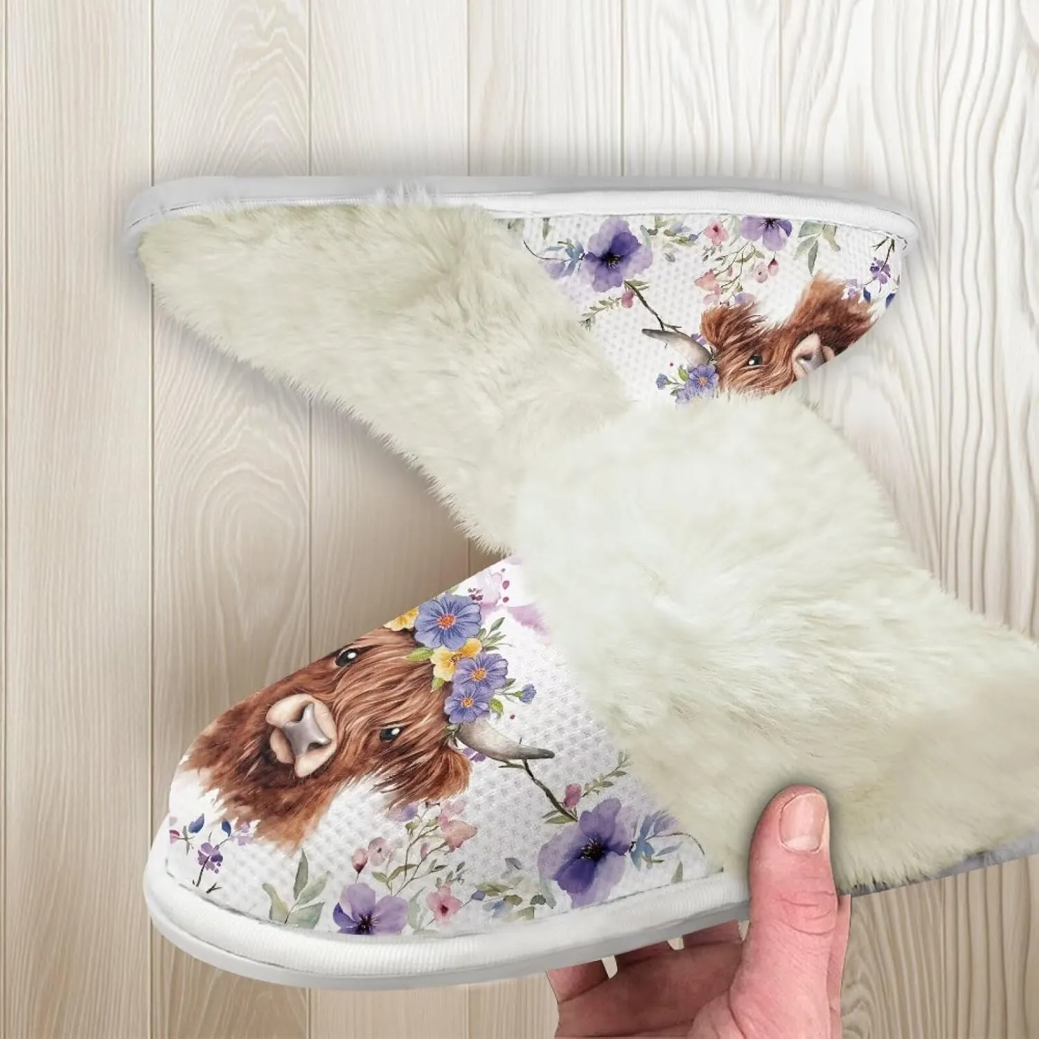 GOSTONG Women's House Slippers Slip on Fuzzy Slippers with Faux Furry Lining Non Slip Indoor Outdoor Warm Fluffy Slippers Size 5-13