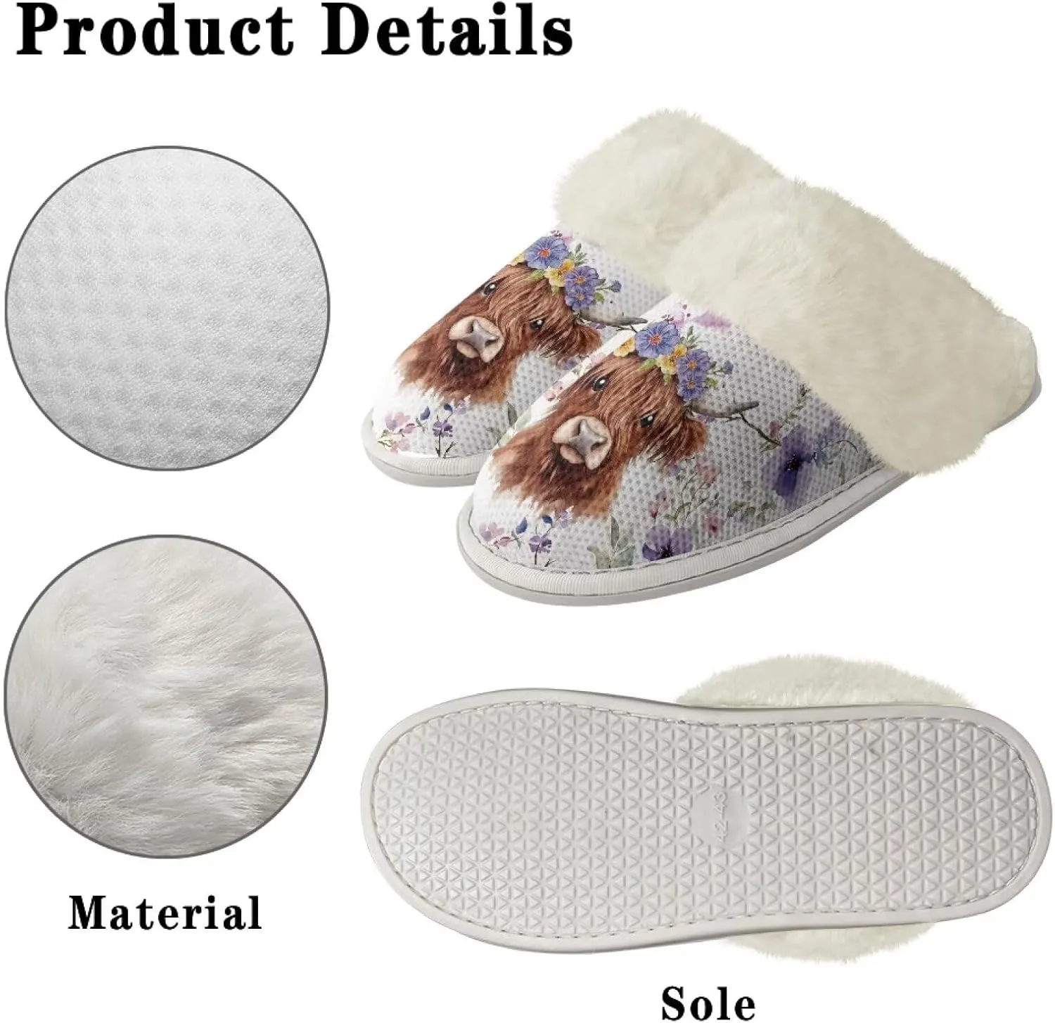 GOSTONG Women's House Slippers Slip on Fuzzy Slippers with Faux Furry Lining Non Slip Indoor Outdoor Warm Fluffy Slippers Size 5-13