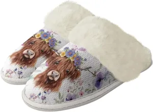 GOSTONG Women's House Slippers Slip on Fuzzy Slippers with Faux Furry Lining Non Slip Indoor Outdoor Warm Fluffy Slippers Size 5-13