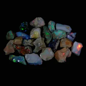 GovindStore Genuine 67.70 Cts Natural AAA Grade Ethiopian Multi Fire Opal Rough Lot, Reiki Crystals and Healing Stones,Jewelry Making Gemstone, Ultra Fire Striking Opal, Opal Rock Rough Lot