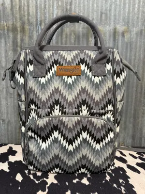 GREY WRANGLER CHEVRON BACKPACK/DIAPER BAG