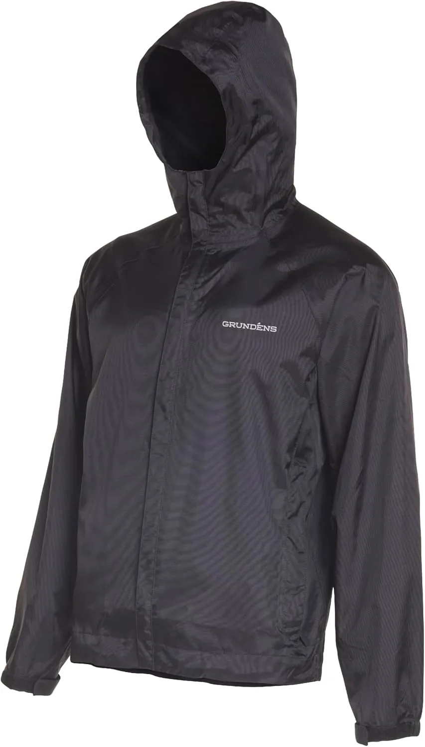 Grundéns Men’s Weather Watch Sport Fishing Jacket - Waterproof, Heavy Duty Rain Gear, Breathable, Packable Raincoat With Hood, Black, Medium