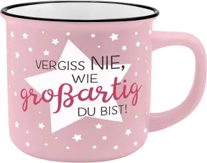 Gruss und Co 45774 Kaffee-Becher Großartig, New Bone China Porzellan, 35 cl Mug, Porcelain