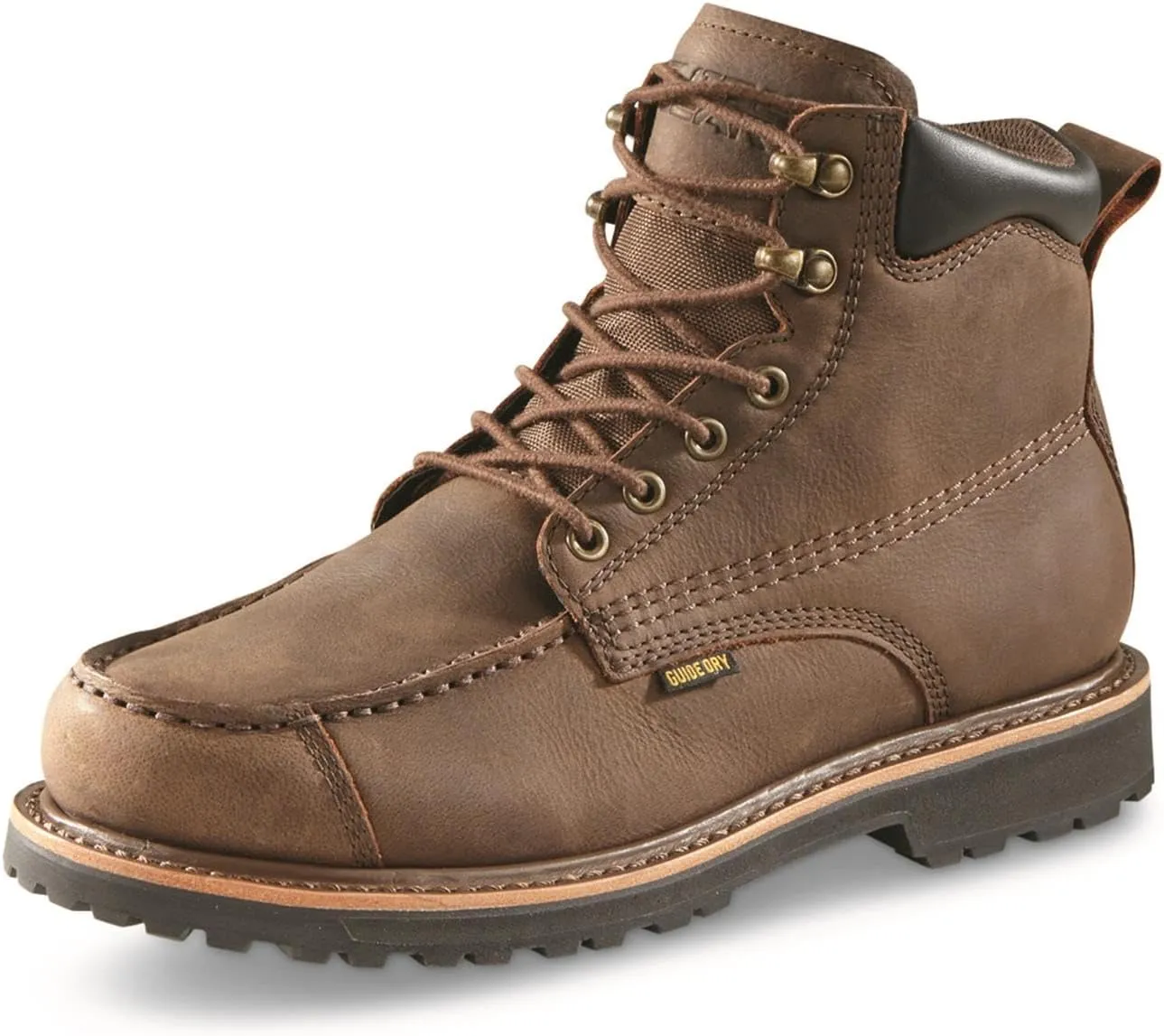 Guide Gear Rugged Timber Mens Chukka Boots Waterproof Leather Work Shoes, Moisture Wicking Insoles, Pull-On Ankle Boot