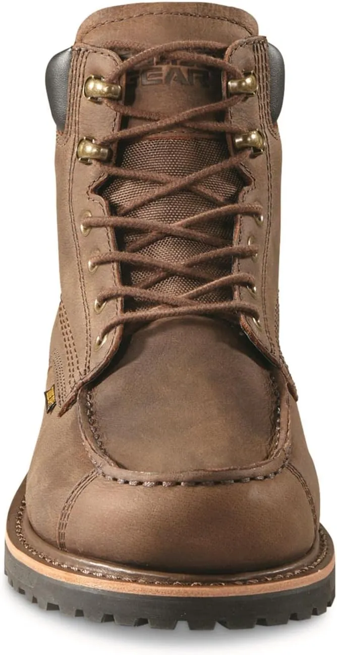 Guide Gear Rugged Timber Mens Chukka Boots Waterproof Leather Work Shoes, Moisture Wicking Insoles, Pull-On Ankle Boot