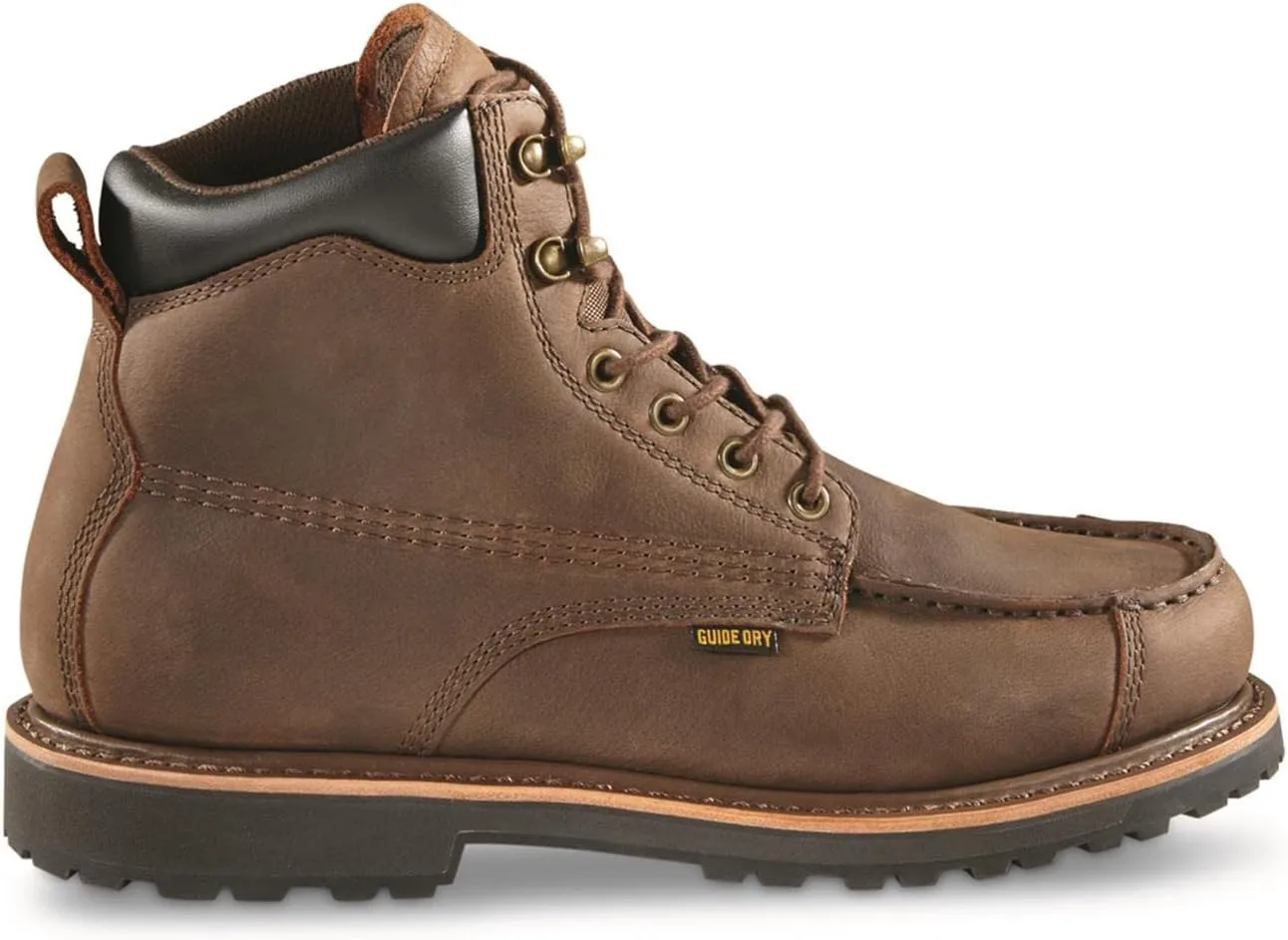 Guide Gear Rugged Timber Mens Chukka Boots Waterproof Leather Work Shoes, Moisture Wicking Insoles, Pull-On Ankle Boot