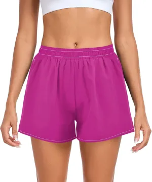 GuoChe Medium Violet Red Women's Athletic Shorts Loose&Comfy Teens Gym Shorts for Indoor Boating Travel