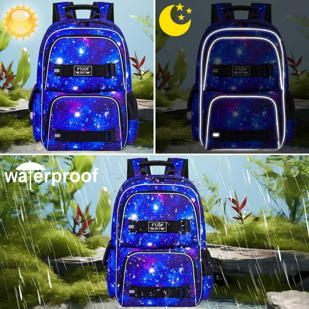 gxtvo 3PCS Girls Backpack, Water Resistant Womens School Bag With Lunch Box, 17 Inch Bookbag Set for College Teenagers.