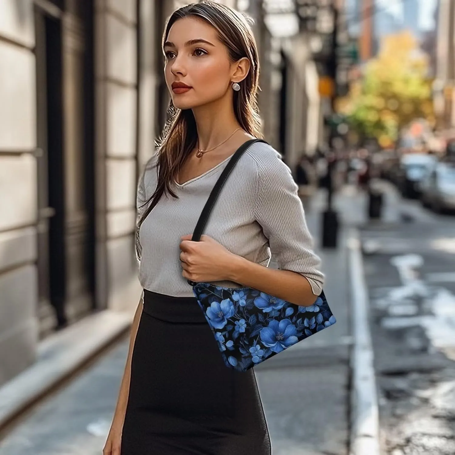Handbag for Women Leather Underam Shoulder Bag with Zipper Fashion Work Purse Waterproof Travel Wallet