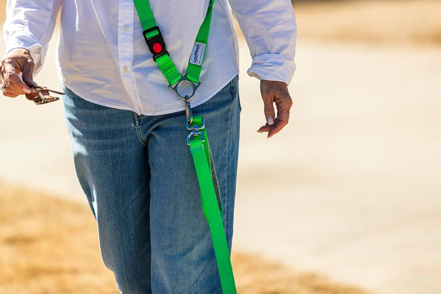 Hands-Free Lead Waist and Cross-Body for Walking, Running and Hiking, Fully Adjustable Designed for Lassoleash Leash/Collar (Turquoise) *LassOleash Sold Seperately.