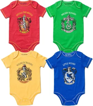 Harry Potter Baby 4 Pack Bodysuits Newborn to Infant