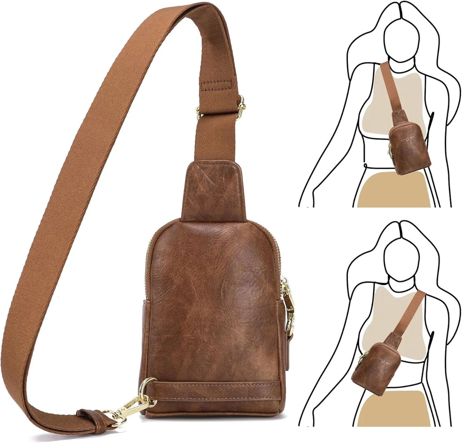 Haytijoe Small Crossbody Sling Bag for Women Travel Purses Anti Theft Cross Body Bag for Woman Fanny Packs