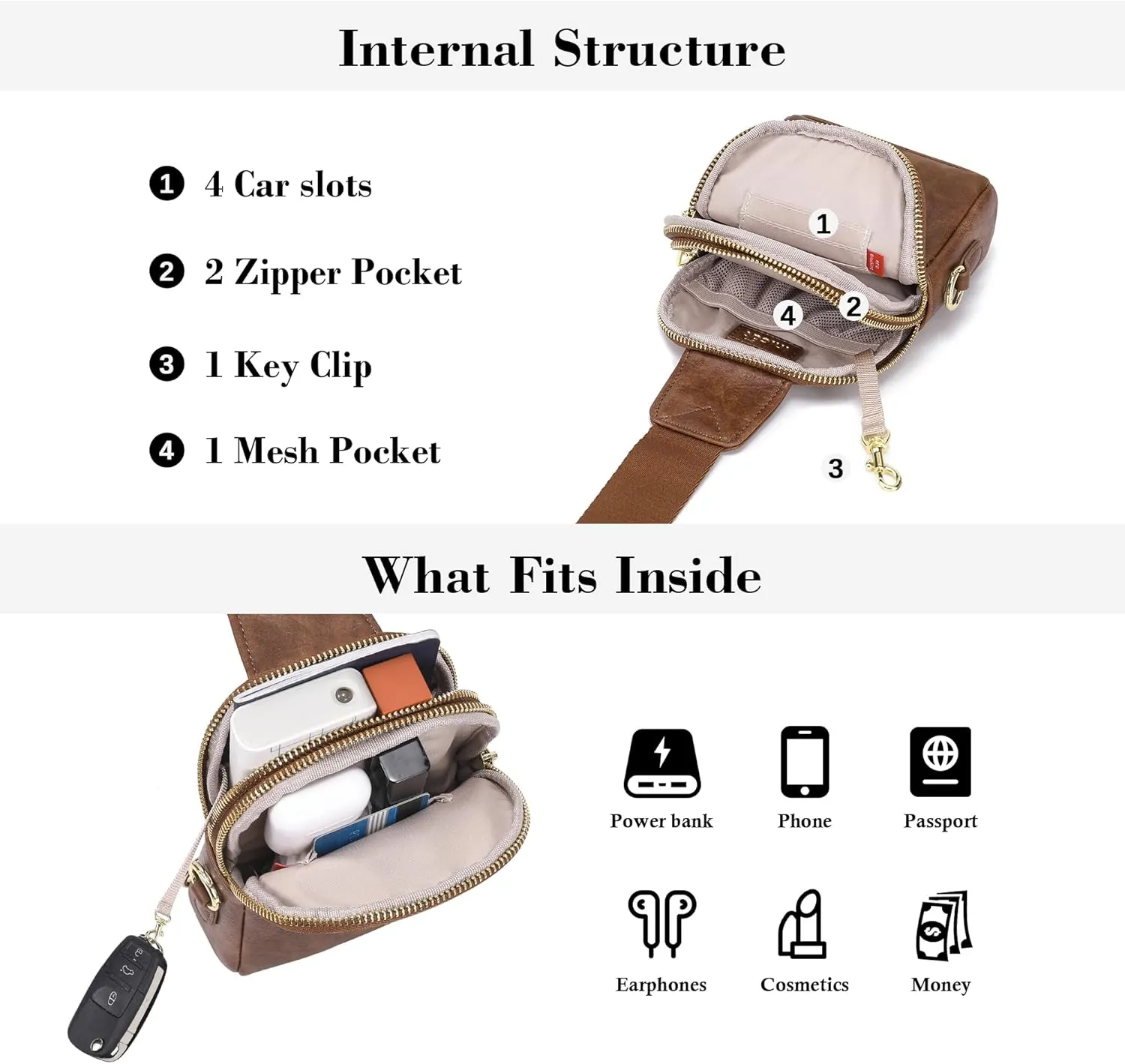 Haytijoe Small Crossbody Sling Bag for Women Travel Purses Anti Theft Cross Body Bag for Woman Fanny Packs