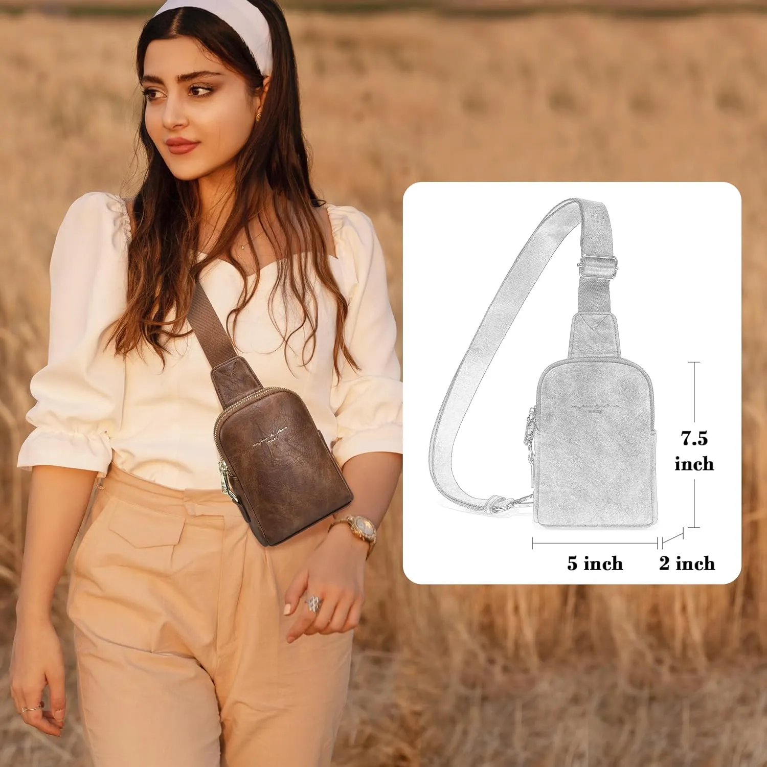 Haytijoe Small Crossbody Sling Bag for Women Travel Purses Anti Theft Cross Body Bag for Woman Fanny Packs