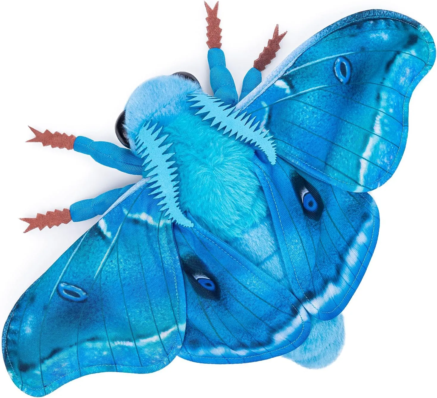 Head Hawkmoth Plush, Simulation Hawkmoth Stuffed Animals -26 inches, Moth Plushie Model Collction, for Moth Lovers, Kids,Blue,M