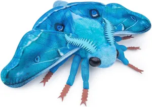 Head Hawkmoth Plush, Simulation Hawkmoth Stuffed Animals -26 inches, Moth Plushie Model Collction, for Moth Lovers, Kids,Blue,M