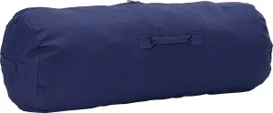 Heavy Duty Cotton Canvas SIDE ZIPPER Duffle Bag with Pin - Navy Blue, Giant - 50" x 19" x 19"