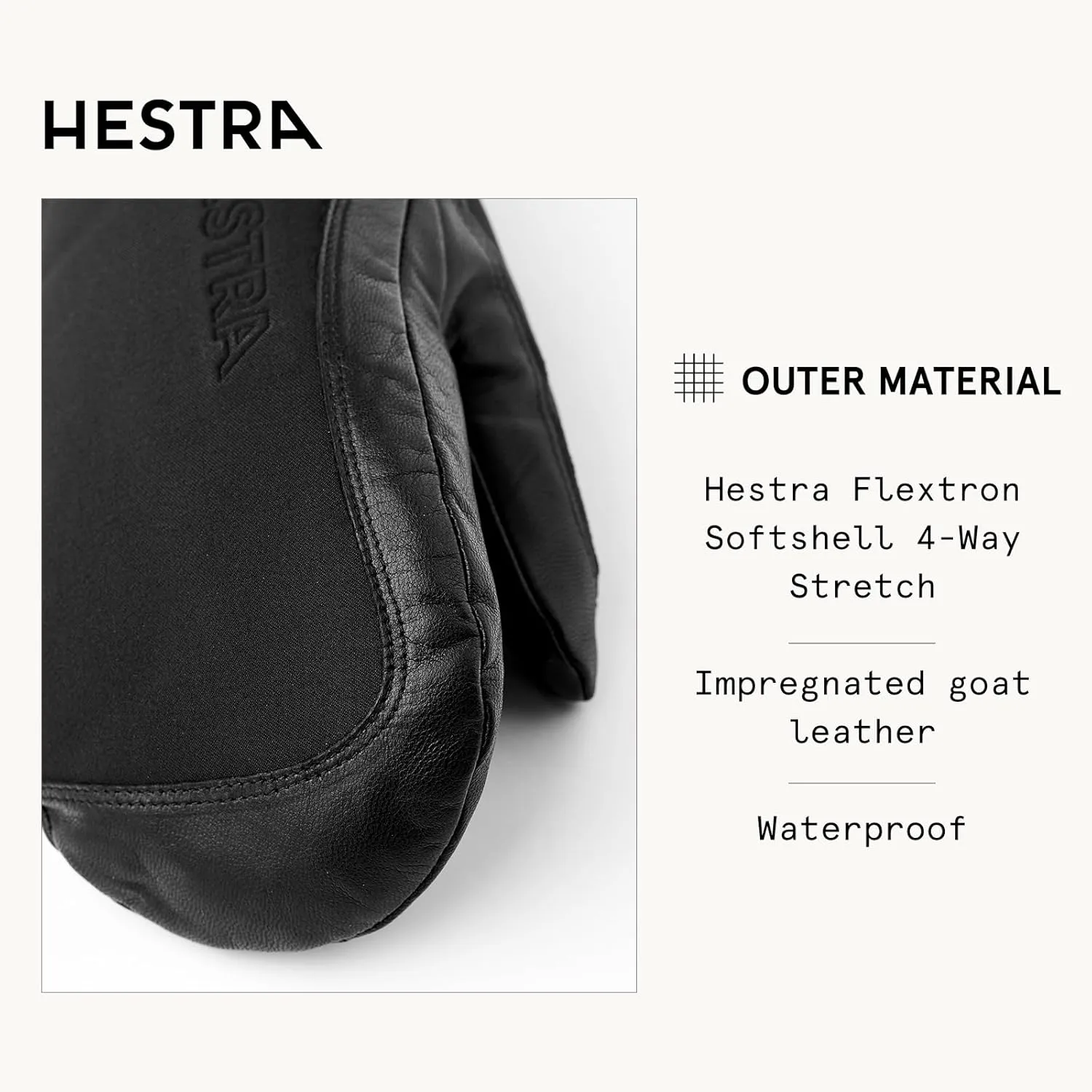 Hestra Alpine Short Gore-Tex Ski Mitt, Waterproof, Windproof Mitten for Skiing & Snowboarding