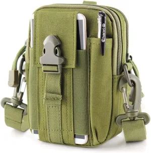 Heyqie(TM) 1000D Nylon [Upgrated] Outdoor Big Capacity Tactical MOLLE Holster EDC Carry Accessory Tool Waist Bag Belt Pack Pouch Case with Shoulder Strap for Smart Phones & Accessories