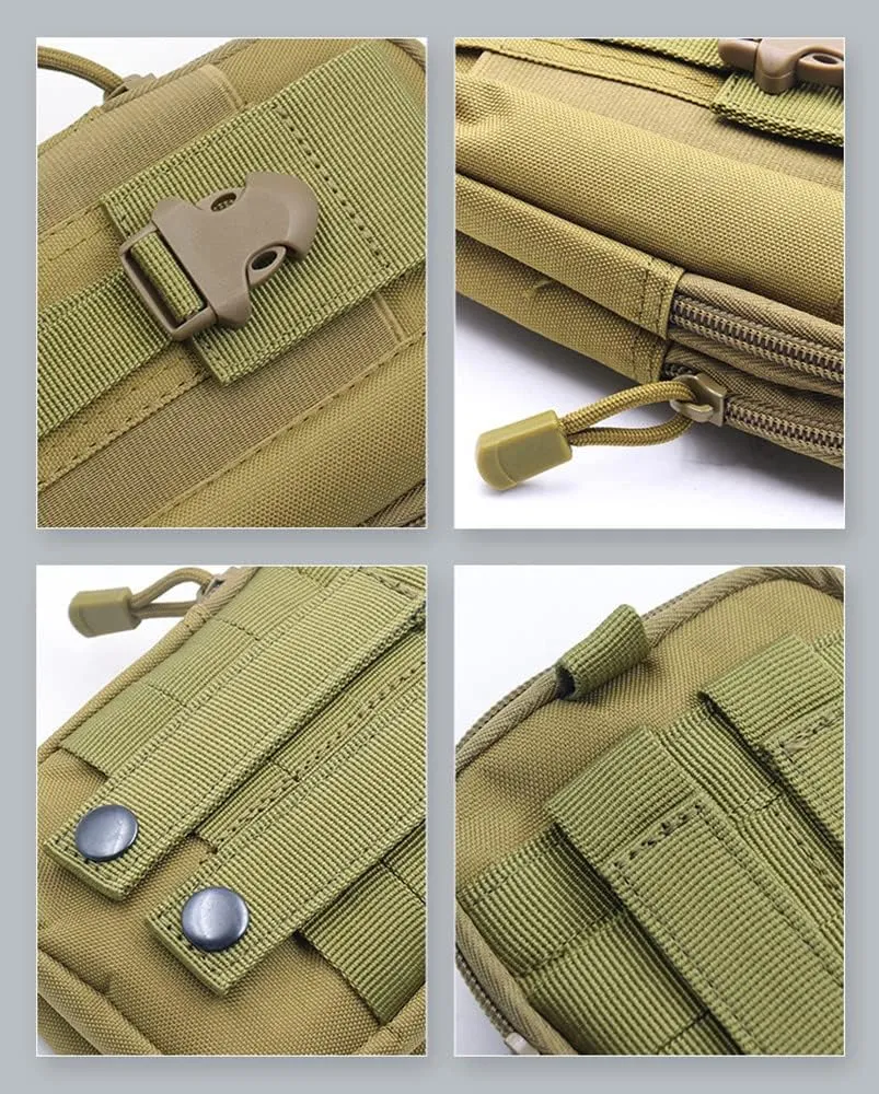 Heyqie(TM) 1000D Nylon [Upgrated] Outdoor Big Capacity Tactical MOLLE Holster EDC Carry Accessory Tool Waist Bag Belt Pack Pouch Case with Shoulder Strap for Smart Phones & Accessories