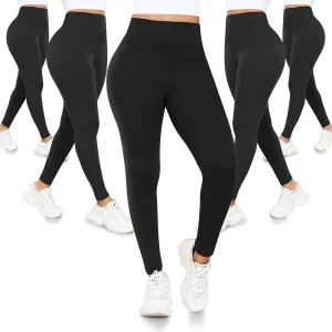 Hi Clasmix 5 Pack Super Soft Leggings for Women Pack-High Waisted Tummy Control Workout Yoga Running Gym Fitness Active Pants