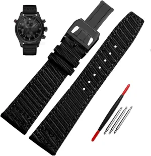 High Density Nylon Strap for IWC IW377724 IW371614 Watch Strap 20 mm 21 mm 22 mm Black Army Blue Canvas Wrist Belt