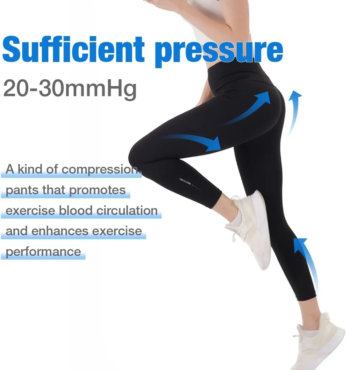 High Waist Compression Yoga Leggings with 3 Pockets,Tummy Control Yoga Gym Pants for Running