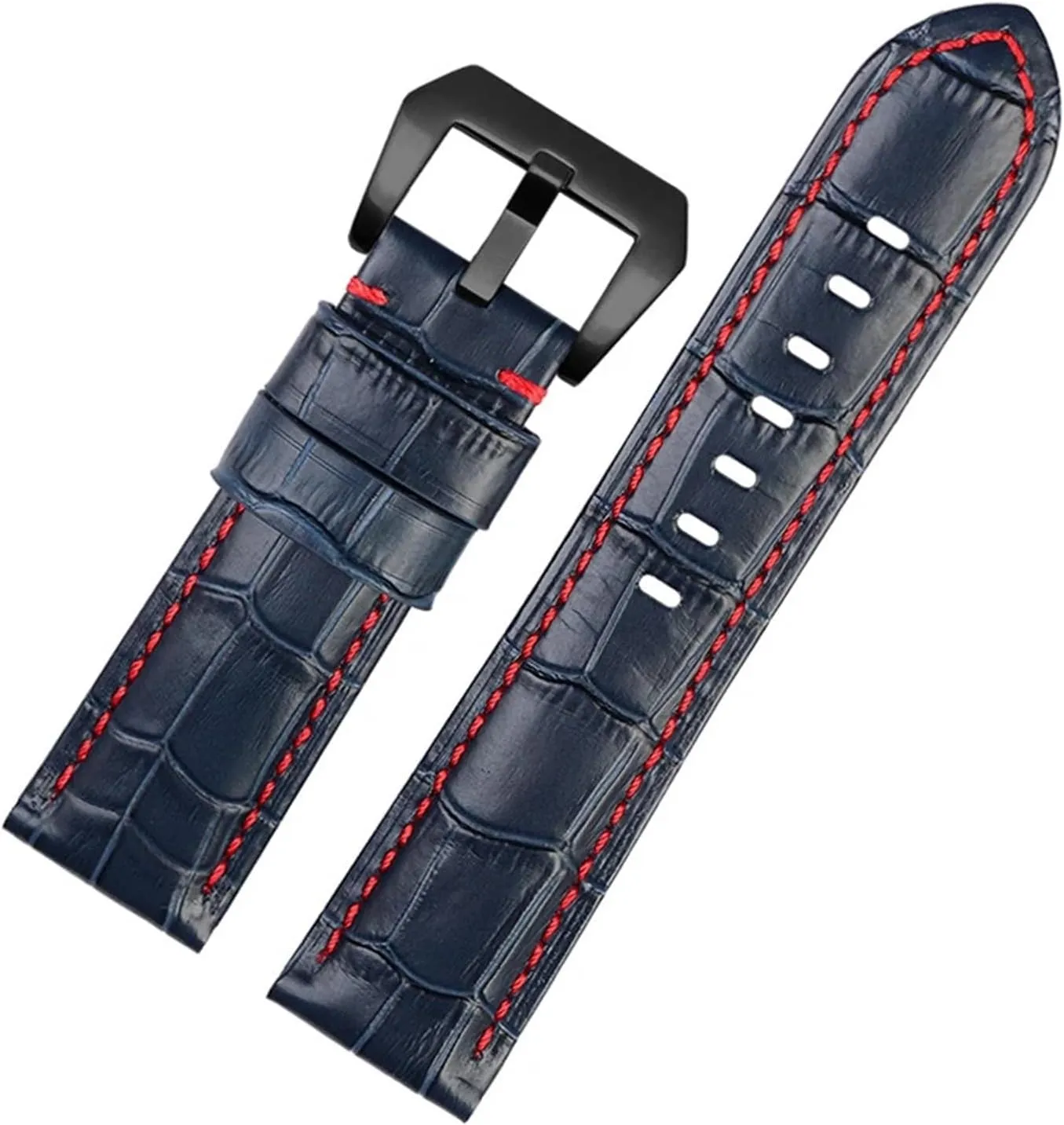 HMFang Waterproof Watch Band Compatible With Panerai PAM688 441/1313 Cowhide Leather Men's Blue Watch Strap Accessories 22MM 24mm 26mm