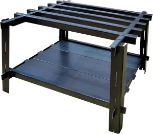HOBI Bonfire Stand, Wild Flame, Jet Black Coated Iron, Rugged and Tough, Multi-Trivet, 16.1 x 15.0 x 13.6 inches (41 x 38 x 34.5 cm), Heavy Iron, Campfire Stand, Made in Japan