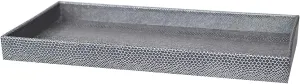 Home Basics Plastic Silver Snakeskin Pattern Multi-Use Tray